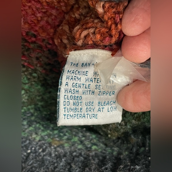 Vintage The Bay x Principles Colourful Wool Blend Zip-Up Cardigan Sweater, S - Picture 8 of 10